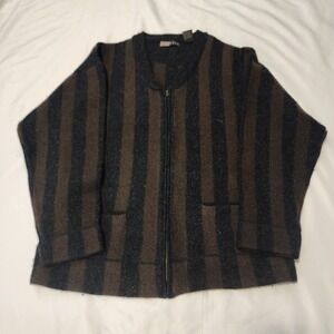 Vintage Letters Grandpa Dad‎ Mens Cardigan Sweater Size S Wool